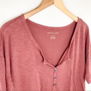 American Eagle Relaxed Button Tee